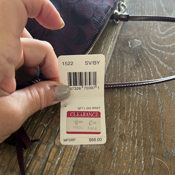 Canvas and suede coach wristlet - Picture 5 of 5